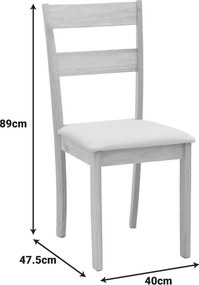 Καρέκλα Dallan pakoworld rubberwood λευκό 40x47.5x89εκ