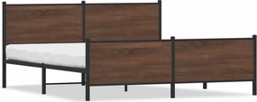 vidaXL Σκελετός Κρεβ. Χωρίς Στρώμα Καφέ Δρυς 183x213 εκ. Μεταλλικό