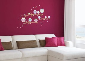 Διακοσμητικά αυτοκόλλητα τοίχου κουκουβάγιες - 50x70