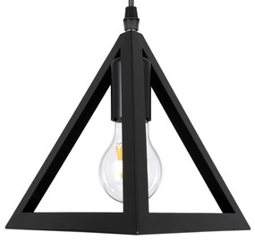 GloboStar® TRIANGLE 00611 Μοντέρνο Κρεμαστό Φωτιστικό Οροφής Δίφωτο 2 x E27 Μαύρο Μεταλλικό Πλέγμα Μ60 x Π22 x Y130cm