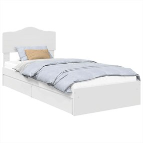 vidaXL Κρεβάτι Αποθήκης Λευκό 70 x 190 cm Επεξεργασμένο ξύλο