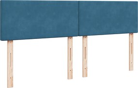vidaXL Κρεβάτι Boxspring με Στρώμα Μπλε 180x200 εκ. Βελούδινο
