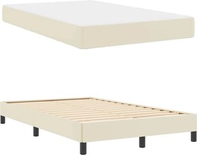 vidaXL Σκελετός Κρεβατιού με στρώμα Κρεμ 120 x 200 cm ύφασμα