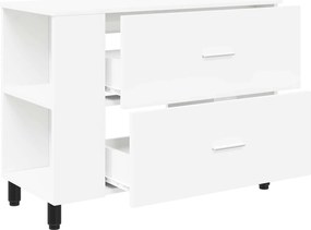 vidaXL Έπιπλο μπάνιου Λευκό 80 x 35 x 60 cm Επεξεργασμένο Ξύλο
