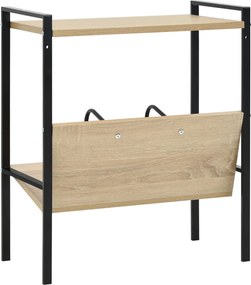 vidaXL Βιβλιοθήκη 2 Επιπέδων Μαύρο/Δρυς 52x28x59εκ. Επεξεργασμένο Ξύλο