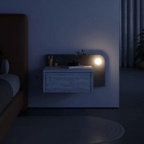 Κομοδίνο Παλαιό Λευκό / Ρετρό Γκρι CRIBRI 52x30x28
