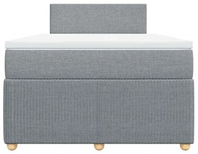 vidaXL Κρεβάτι Boxspring με Στρώμα Ανοιχτό Γκρι 120x200 εκ. Υφασμάτινο