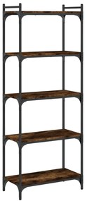 vidaXL Βιβλιοθήκη 5 Επιπέδων Καπνιστή Δρυς 60x30x154 εκ. Επεξεργ. Ξύλο