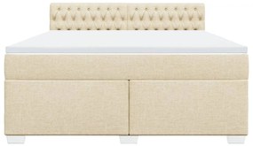 ΚΡΕΒΑΤΙ BOXSPRING ΜΕ ΣΤΡΩΜΑ ΚΡΕΜ 180X200 ΕΚ. ΥΦΑΣΜΑΤΙΝΟ 3288279