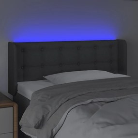 Κεφαλάρι Κρεβατιού LED Σκούρο Γκρι 93x16x78/88 εκ. Υφασμάτινο - Γκρι