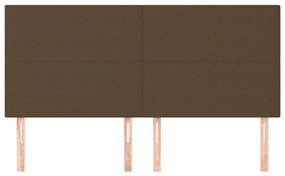 vidaXL Κεφαλάρια Κρεβατιού 4 τεμ. Σκ. Καφέ 100x5x78/88 εκ. Υφασμάτινο