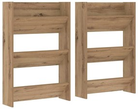 vidaXL Ντουλάπες παπουτσιών τοίχου με ράφι Άλλο 2 pcs artisan δρυς