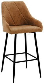 Σκαμπό bar Empower μεταλλικό μαύρο-ύφασμα antique καφέ 2αδα 49x49x97 εκ.