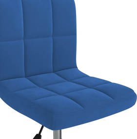 vidaXL Καρέκλα Γραφείου Περιστρεφόμενη Μπλε Βελούδινη