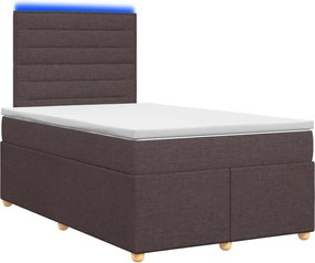vidaXL Κρεβάτι box spring με στρώμα Σκούρο Καφέ 120 x 200 cm Ύφασμα