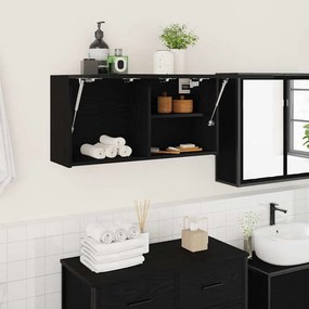vidaXL ντουλάπι τοίχου μπάνιου μαύρο 80x25x40 cm κατασκευασμένο ξύλο