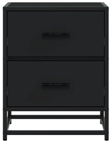 vidaXL Κομοδίνα 2 τεμ. Μαύρα 40x31x50 εκ. από Επεξεργασμένο Ξύλο