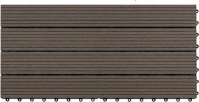 vidaXL Πλάκα Κατασκευής 6 pcs Σκούρο Καφέ 60 x 30 cm WPC