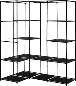 vidaXL Γωνιακή Ντουλάπα Μαύρη 130 x 87 x 169 εκ.