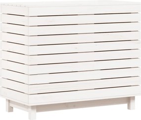 vidaXL Καλάθι Ρούχων Λευκό 88,5x44x76 εκ. από Μασίφ Ξύλο Πεύκου
