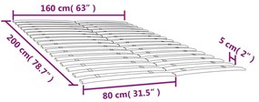 vidaXL Τελάρα Κρεβατιού με 34 Σανίδες 2 Τεμ. 80 x 200 εκ.