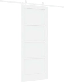 vidaXL Συρόμενη Πόρτα Λευκό 83 x 202 εκ. Μασίφ Ξύλο Πεύκου