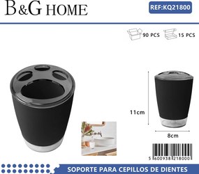 Θήκες οδοντόβουρτσας πλαστικές σε σετ 5Χ - Black - 21800