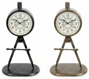 Bordklokke DKD Home Decor Μαύρο Χρυσό Loft (x2)