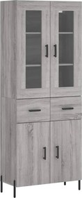 vidaXL Ντουλάπι Γκρι Sonoma 69,5 x 34 x 180 εκ. Επεξεργασμένο Ξύλο