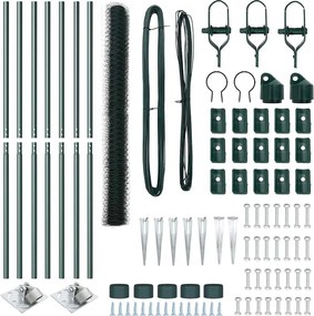 vidaXL Στύλος Περιφράξεων Πράσινο 10 x 1,5 μ (50 μμ πλέγμα)