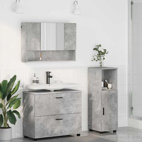 vidaXL Σετ Επίπλων Μπάνιου 3 pcs Γκρι σκυροδέματος 76,5 x 35 x 64 εκ