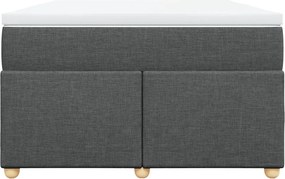 vidaXL Κρεβάτι Boxspring με Στρώμα Σκούρο Γκρι 120x200 εκ. Υφασμάτινο