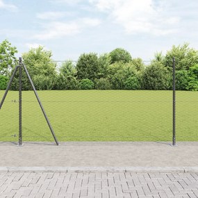 vidaXL Γκρι Εξαγωνικό Φράγμα  1.5x50 m Ατσάλι