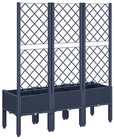 vidaXL Ζαρντινιέρα Κήπου με Καφασωτό Μπλε Γκρι 120x40x142 εκ. από PP