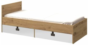 Κρεβάτι Akron N106, Μονόκλινο, Ανοιχτό καφέ, 90x200, Πλαστικοποιημένη μοριοσανίδα, Τάβλες για Κρεβάτι, 93x203x71cm, 63 kg | Epipla1.gr