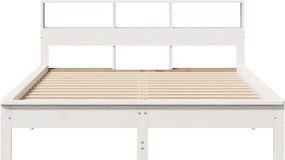 vidaXL Σκελετός Κρεβ. Χωρίς Στρώμα Λευκό 150x200 εκ Μασίφ Πεύκο