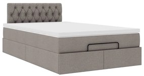 vidaXL Οθωμανικό κρεβάτι με στρώμα Taupe 120x200cm ύφασμα