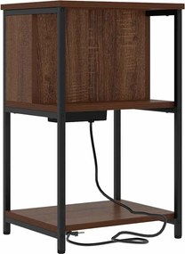 vidaXL Κομοδίνο Καφέ δρυς 38 x 31 x 61 εκ Επεξεργασμένο ξύλο