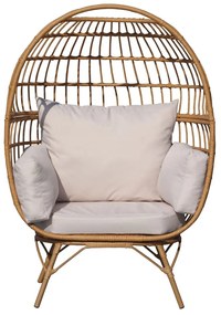 Πολυθρόνα Κήπου ArteLibre DAVEY Φυσικό Μέταλλο/Rattan 98x67x145cm-14510011