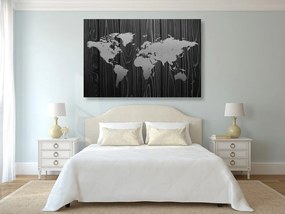 Εικόνα σε χάρτη από φελλό σε ξύλο σε μαύρο & άσπρο - 120x80