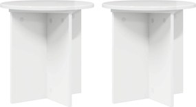 vidaXL Βάση φυτών 2 τεμ. Γυαλιστερό Λευκό 40 x 40 x 40 cm