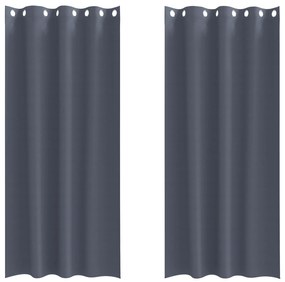 vidaXL Κουρτίνες με κουρτίνες 2 pcs Ανθρακί 225 x 140 εκ. Πολυεστέρας