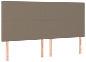 vidaXL Κρεβάτι Boxspring με Στρώμα &amp; LED Taupe 160x200 εκ. Υφασμάτινο