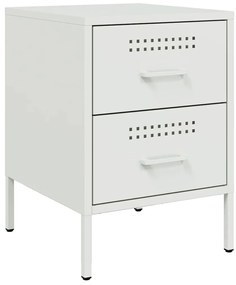 vidaXL Κομοδίνα 2 τεμ. Λευκές 36x39x50,5 εκ. Χάλυβα