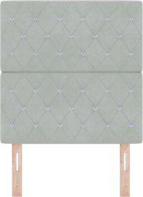 vidaXL Κεφαλάρι Ανοιχτό γκρι 80 cm Βελούδο