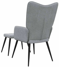 vidaXL Πολυθρόνα Relax Ανοιχτό Γκρι Υφασμάτινη με Σκαμπό