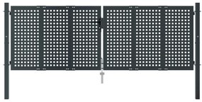 vidaXL Πύλη Κήπου Ανθρακί 300 x 125 εκ. Ατσάλινη