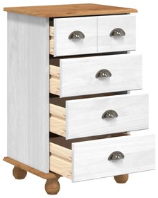 vidaXL Κουτί Με Συρτάρια 'ASKIM' Λευκό 45.8x40x79 cm Στερεό Ξύλο Πεύκου