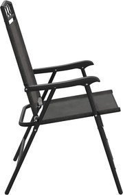 vidaXL Πτυσσόμενες καρέκλες 4 τεμ. Melange Grey Steel και Textilene