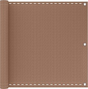 vidaXL Οθόνη Μπαλκονιού 75 x 1200 εκ HDPE και Αλουμίνιο Ορθογώνιος
